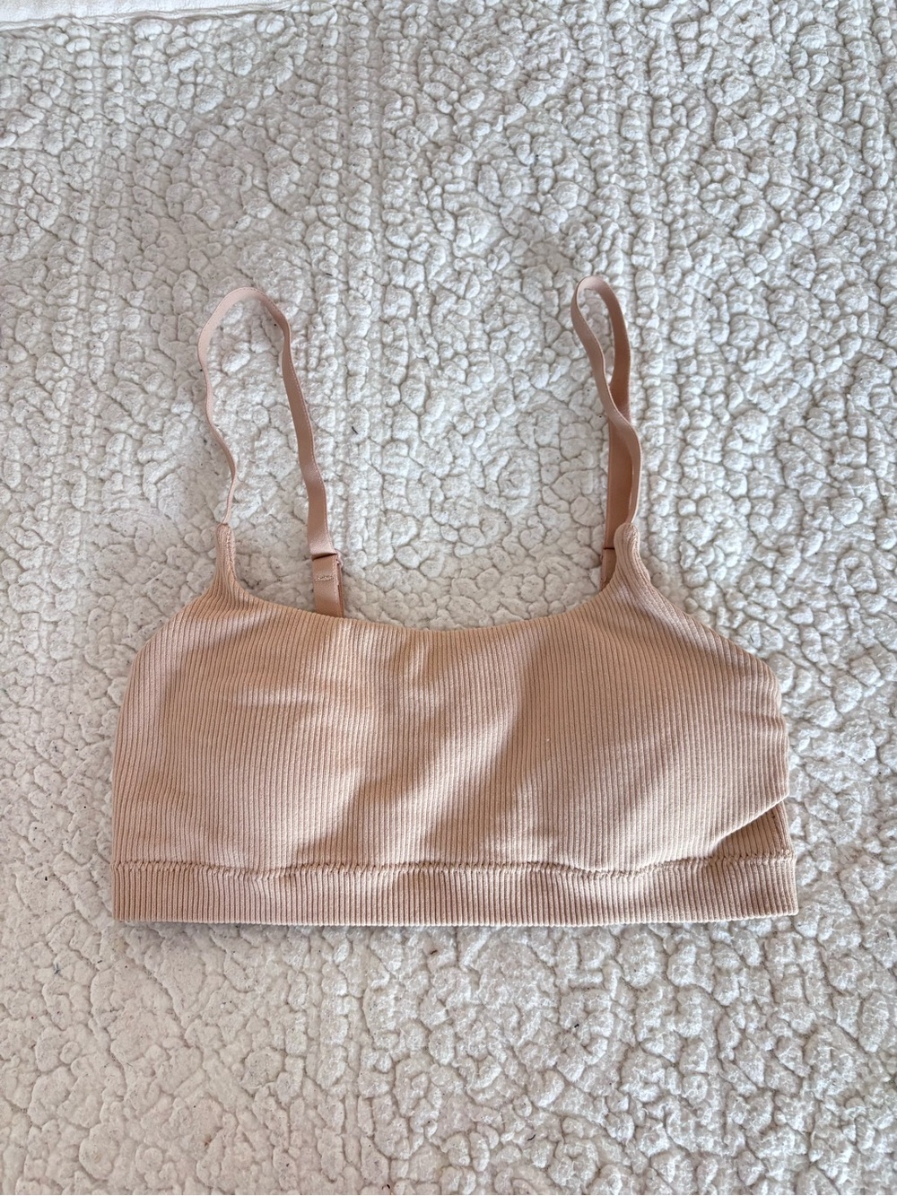 aerie Ribbed Nude Pink Bralette
